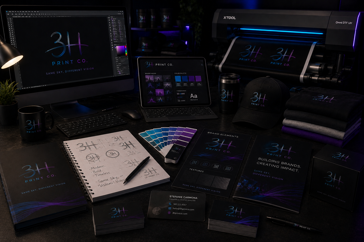 3H Print Co. full brand identity kit